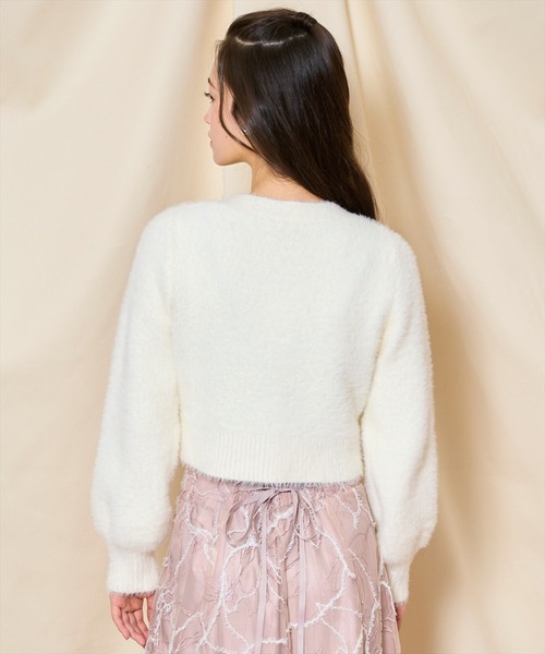 WILLSELECTION（ウィルセレクション）の「パール＆ビジューフェザーカーディガン（カーディガン/ボレロ・レディース・オフホワイト/ブラック/モカ/ダークブラウン/ピンク・FREE）」の18枚目の写真