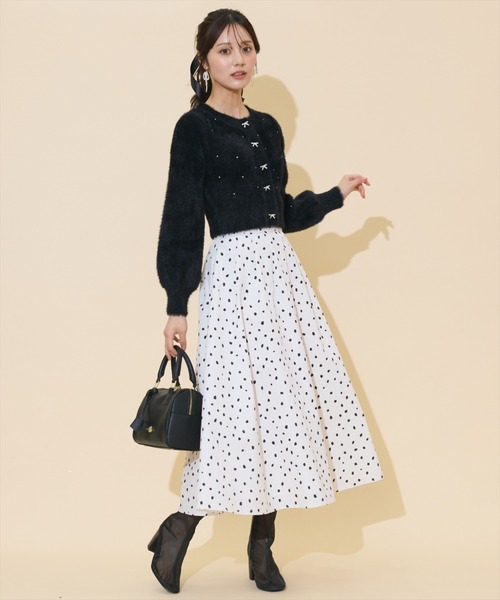 WILLSELECTION（ウィルセレクション）の「パール＆ビジューフェザーカーディガン（カーディガン/ボレロ・レディース・オフホワイト/ブラック/モカ/ダークブラウン/ピンク・FREE）」の13枚目の写真