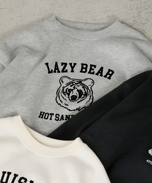 アニマルフロッキープリントオーバーサイズカレッジロゴスウェット