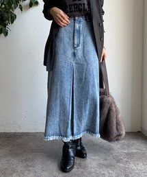 プライド　インディゴブルーのスカート BlueTrick】 タックスカート （インディゴパッチワーク