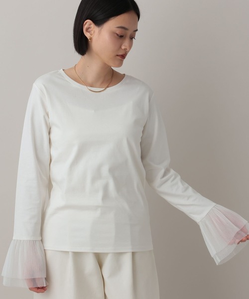 A part by(アパートバイ)の「ソデチュールプリーツプルオーバー_長袖(Tシャツ/カットソー・レディース・ブラック/ライトグレー/オフホワイト・FREE)」の4枚目の写真