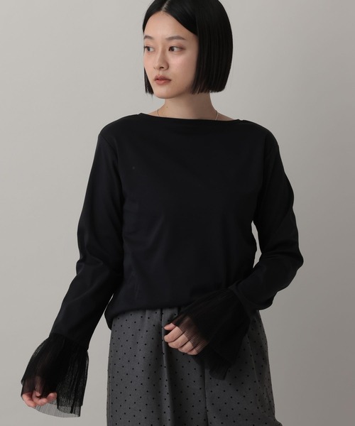 A part by(アパートバイ)の「ソデチュールプリーツプルオーバー_長袖(Tシャツ/カットソー・レディース・ブラック/ライトグレー/オフホワイト・FREE)」の7枚目の写真