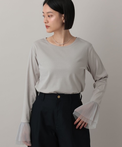 A part by(アパートバイ)の「ソデチュールプリーツプルオーバー_長袖(Tシャツ/カットソー・レディース・ブラック/ライトグレー/オフホワイト・FREE)」の12枚目の写真