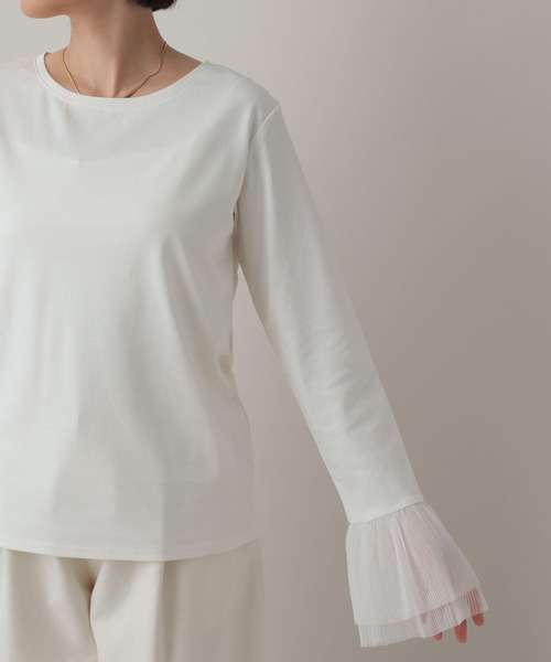 A part by(アパートバイ)の「ソデチュールプリーツプルオーバー_長袖(Tシャツ/カットソー・レディース・ブラック/ライトグレー/オフホワイト・FREE)」の19枚目の写真