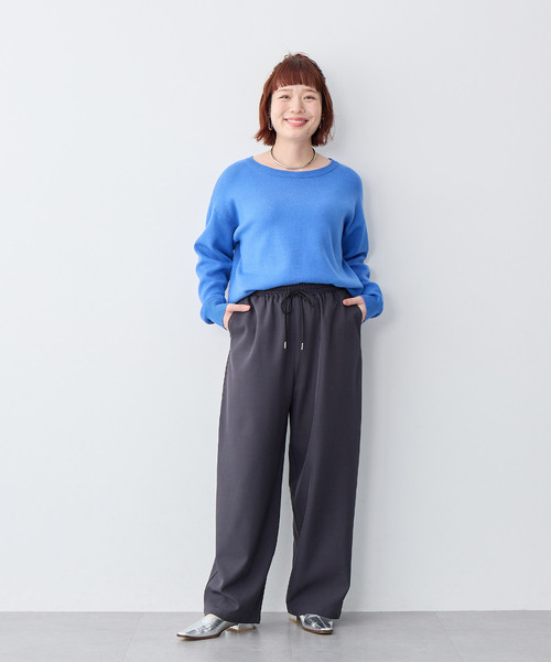 anyfee(エニフィー)の「【anyfee/大きいサイズ】裾ラウンドもっちりカラーニット(ニット/セーター・レディース・杢グレー/イエロー/ブラック/グリーン/ブルー・5L/4L/3L/LL)」の21枚目の写真
