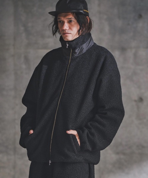 GLIMCLAP(グリムクラップ)の「mj11099-Fluffy Zip-Up Jacket - Poodle Faux Fur プードルファージャケット(192-056-gla-cf)(その他アウター・メンズ・ブラック系その他/キャメル/チャコール・S/M/L)」の2枚目の写真
