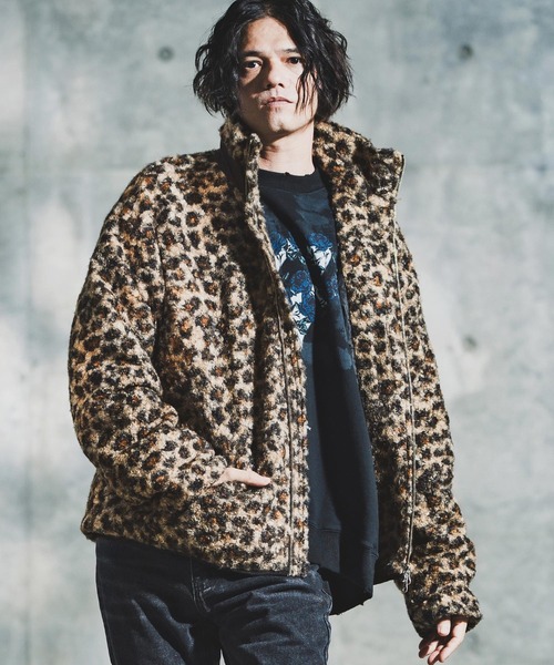 GLIMCLAP(グリムクラップ)の「mj11099-Fluffy Zip-Up Jacket - Poodle Faux Fur プードルファージャケット(192-056-gla-cf)(その他アウター・メンズ・ブラック系その他/キャメル/チャコール・S/M/L)」の3枚目の写真