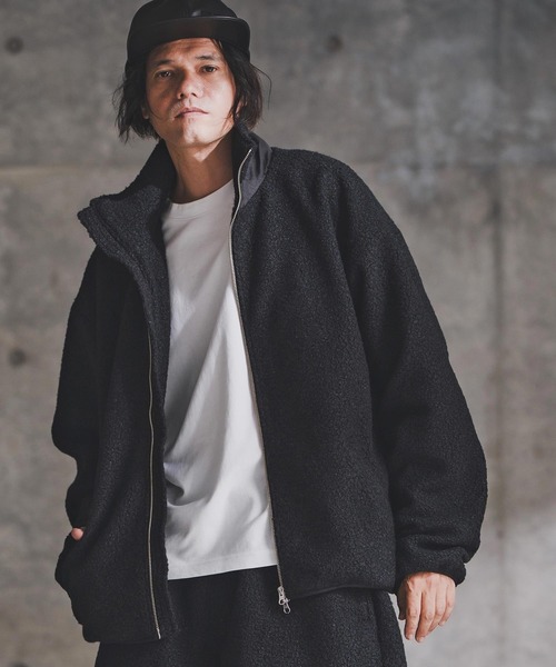 GLIMCLAP(グリムクラップ)の「mj11099-Fluffy Zip-Up Jacket - Poodle Faux Fur プードルファージャケット(192-056-gla-cf)(その他アウター・メンズ・ブラック系その他/キャメル/チャコール・S/M/L)」の6枚目の写真