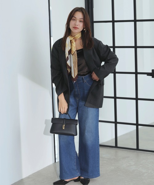 VIS（ビス）の「ヘリンボーンツイードベルテッドジャケット/セットアップ対応（テーラードジャケット・レディース・チャコールグレー/ダークブラウン/ベージュ系その他・FREE）」の12枚目の写真