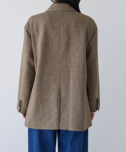 VIS（ビス）の「ヘリンボーンツイードベルテッドジャケット/セットアップ対応（テーラードジャケット・レディース・チャコールグレー/ダークブラウン/ベージュ系その他・FREE）」の22枚目の写真