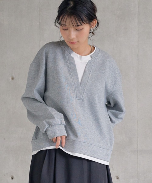 attiree(アティレー)の「レイヤードライクドッキングプルオーバー(スウェット・レディース・グレー/ライトグレー/ブラウン/ブラック・FREE)」の22枚目の写真