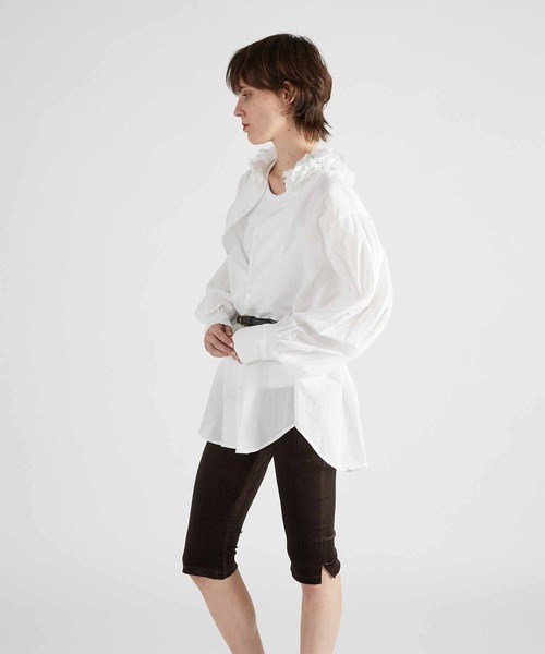 crinkle crinkle crinkle】cotton frill collar shirts/コットン