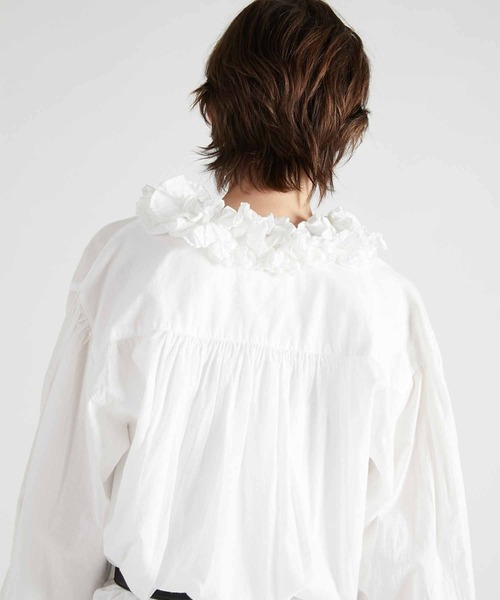 crinkle crinkle crinkle】cotton frill collar shirts/コットン