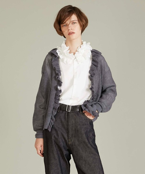crinkle crinkle crinkle(クリンクルクリンクルクリンクル)の「【crinkle crinkle crinkle】cotton frill collar shirts/コットンフリルカラーシャツ(シャツ/ブラウス・レディース・ブラック/ホワイト/ブルー/レッド・FREE)」の14枚目の写真