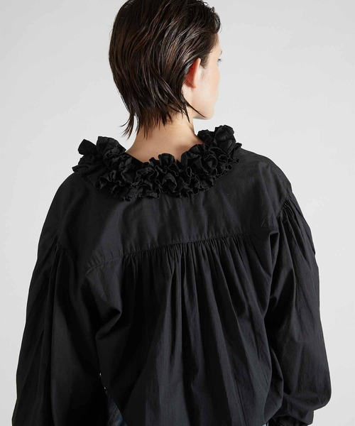 crinkle crinkle crinkle(クリンクルクリンクルクリンクル)の「【crinkle crinkle crinkle】cotton frill collar shirts/コットンフリルカラーシャツ(シャツ/ブラウス・レディース・ブラック/ホワイト/ブルー/レッド・FREE)」の13枚目の写真