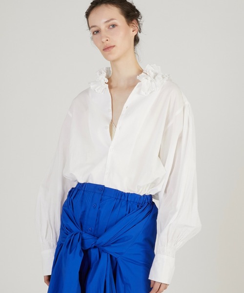 crinkle crinkle crinkle】cotton frill collar shirts/コットンフリル