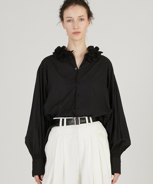 crinkle crinkle crinkle】cotton frill collar shirts/コットンフリル crinkle crinkle crinkle】cotton frill collar shirts/コットンフリル