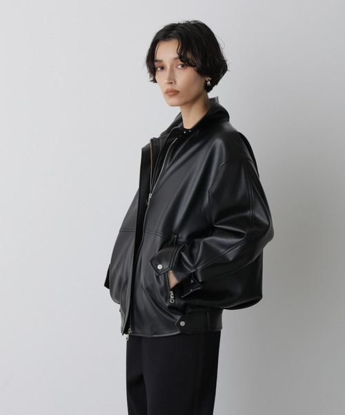 ナノユニバース　レザーリブブルゾン　ネイビー　M ナノユニバース レザーリブブルゾン ネイビー M 「GriffinHartland