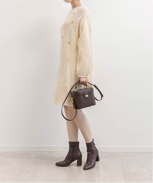 RANDA(ランダ)の「【選べる丈感】リボン×パール付きミニニットワンピース(ワンピース・レディース・ピンク/ホワイト・FT/FREE)」の16枚目の写真