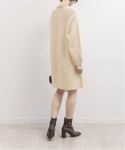 RANDA(ランダ)の「【選べる丈感】リボン×パール付きミニニットワンピース(ワンピース・レディース・ピンク/ホワイト・FT/FREE)」の17枚目の写真