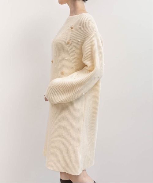 RANDA(ランダ)の「【選べる丈感】リボン×パール付きミニニットワンピース(ワンピース・レディース・ピンク/ホワイト・FT/FREE)」の20枚目の写真