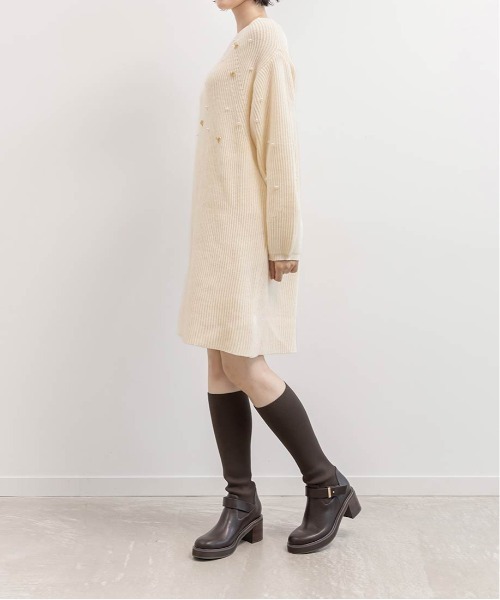 RANDA(ランダ)の「【選べる丈感】リボン×パール付きミニニットワンピース(ワンピース・レディース・ピンク/ホワイト・FT/FREE)」の22枚目の写真