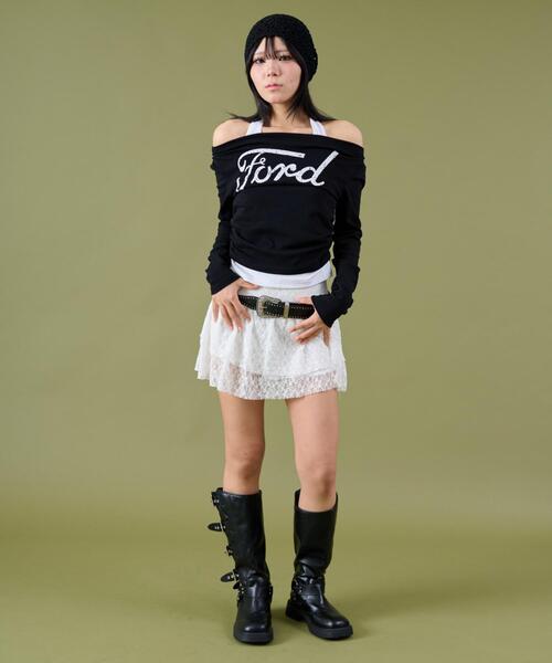 dispark(ディスパーク)の「DISPARK/ドッキングロゴオフショルT(Tシャツ/カットソー・レディース・グレー/ブラック・FREE)」の19枚目の写真