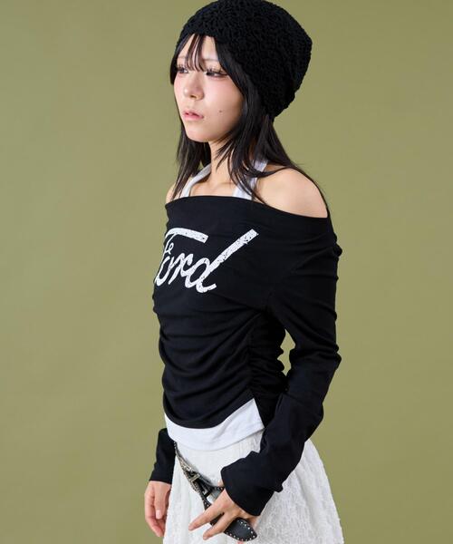 dispark(ディスパーク)の「DISPARK/ドッキングロゴオフショルT(Tシャツ/カットソー・レディース・グレー/ブラック・FREE)」の14枚目の写真