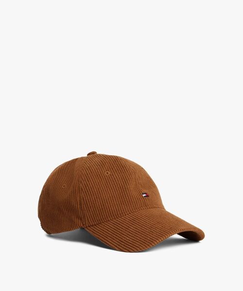 TOMMY HILFIGER(トミーヒルフィガー)の「フラッグロゴ6パネルコーデュロイキャップ(キャップ・メンズ・ベージュ/ブラック/ブラウン・FREE)」の1枚目の写真