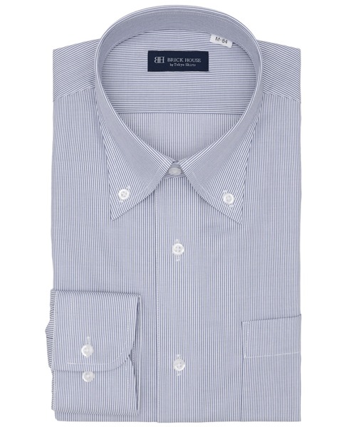 TOKYO SHIRTS(トウキョウシャツ)の「形態安定ノンアイロン ボタンダウン 長袖ビジネスワイシャツ(ビジネスシャツ・メンズ・ブルー・首回り39cm-裄丈80cm/首回り39cm-裄丈84cm/首回り41cm-裄丈82cm/首回り41cm-裄丈86cm/首回り42cm-裄丈82cm/首回り42cm-裄丈86cm/首回り43cm-裄丈82cm/首回り43cm-裄丈86cm/首回り37cm-裄丈80cm/首回り37cm-裄丈84cm)」の1枚目の写真