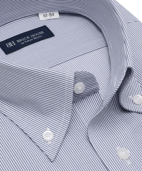TOKYO SHIRTS(トウキョウシャツ)の「形態安定ノンアイロン ボタンダウン 長袖ビジネスワイシャツ(ビジネスシャツ・メンズ・ブルー・首回り39cm-裄丈80cm/首回り39cm-裄丈84cm/首回り41cm-裄丈82cm/首回り41cm-裄丈86cm/首回り42cm-裄丈82cm/首回り42cm-裄丈86cm/首回り43cm-裄丈82cm/首回り43cm-裄丈86cm/首回り37cm-裄丈80cm/首回り37cm-裄丈84cm)」の2枚目の写真