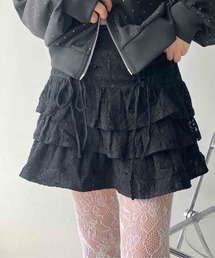 AS KNOW AS plus（アズノゥアズプラス）の「♪リボンとティアードミニスカート セットアップ対応（スカート）」