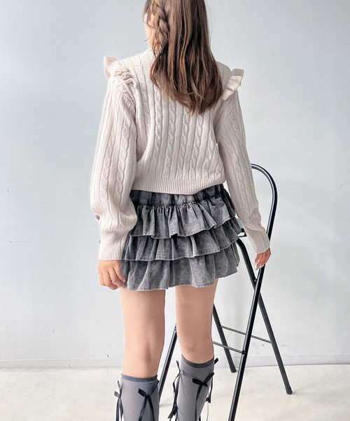 セール】♪リボンとティアードミニスカート セットアップ対応