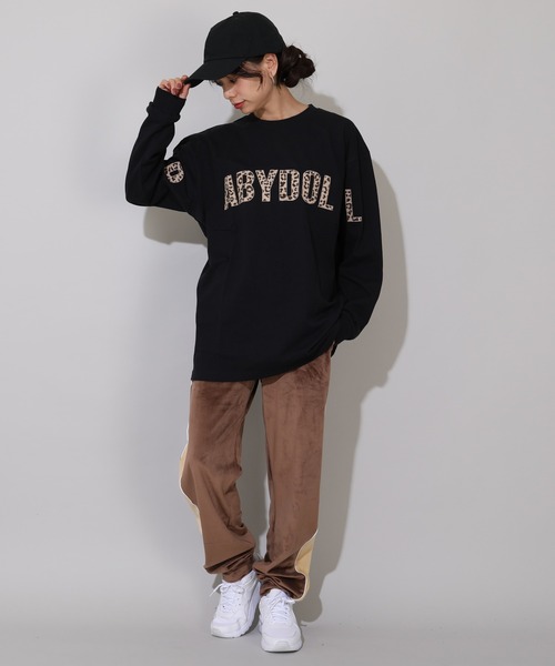 BABYDOLL(ベビードール)の「親子お揃い BIGヒョウ柄ロゴタイプロンT 1055A(Tシャツ/カットソー・レディース・ブラック/ホワイト/ピンク系その他7/グリーン系その他7・S/M/L/XL)」の14枚目の写真