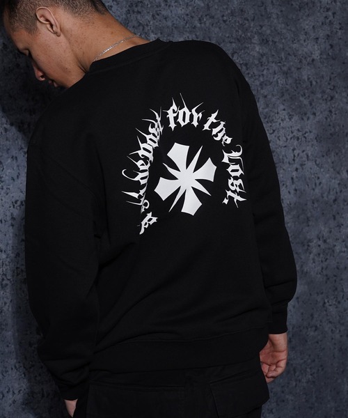 GUIDER(ガイダー)の「【GUIDER】クロス スウェット シャツ / Cross Sweat Shirt(スウェット・メンズ・ブラック/ホワイト系・S/M/L)」の1枚目の写真