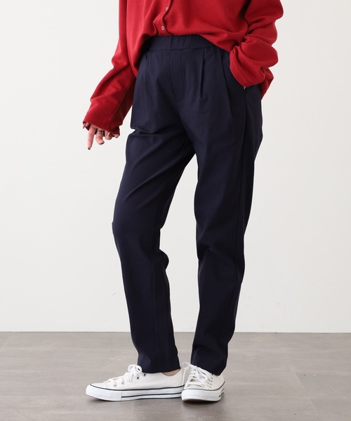 OMNES（オムネス）の「OMNES Another Edition スーパーストレッチツイルタックパンツ（スラックス・レディース・アイボリー/カーキ/ブラウン/ライトグレー/イエロー/チャコール/ネイビー/ミント/ベージュ系その他・M/L）」の13枚目の写真