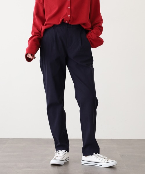 OMNES（オムネス）の「OMNES Another Edition スーパーストレッチツイルタックパンツ（スラックス・レディース・アイボリー/カーキ/ブラウン/ライトグレー/イエロー/チャコール/ネイビー/ミント/ベージュ系その他・M/L）」の14枚目の写真