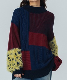 ROSE BUD | PATCHWORK KNIT TOP(ニット/セーター)