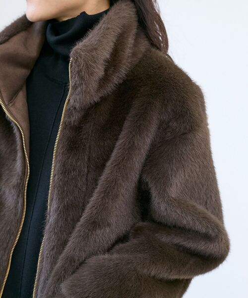 le.coeur blanc（ルクールブラン）の「ミンクタッチスタンドカラーファーブルゾン（ブルゾン・レディース・ブラウン/ライトグレー・38）」の14枚目の写真