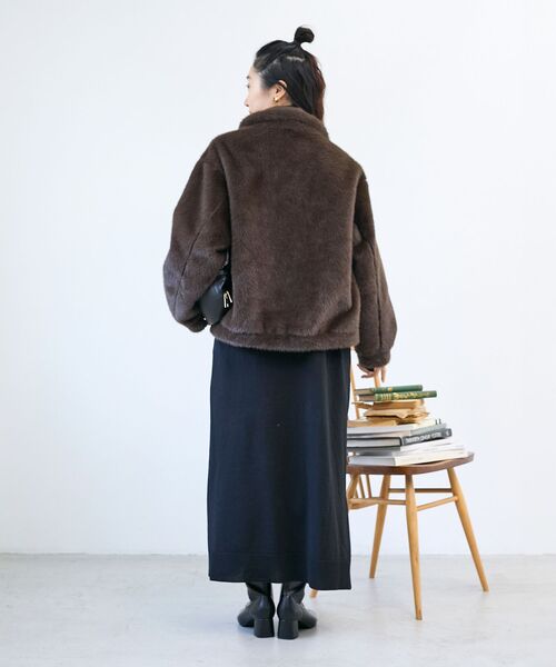 le.coeur blanc（ルクールブラン）の「ミンクタッチスタンドカラーファーブルゾン（ブルゾン・レディース・ブラウン/ライトグレー・38）」の17枚目の写真