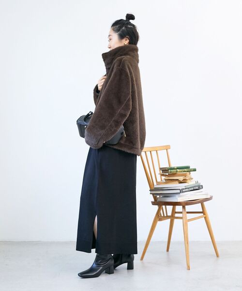 le.coeur blanc（ルクールブラン）の「ミンクタッチスタンドカラーファーブルゾン（ブルゾン・レディース・ブラウン/ライトグレー・38）」の18枚目の写真