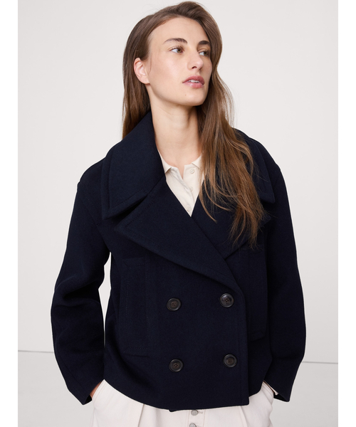 Banana Republic(バナナリパブリック)の「イタリアン メルトン ウール ブレンド カーコート(ピーコート・レディース・ネイビー・S/XS/L/M)」の6枚目の写真