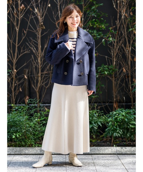 Banana Republic(バナナリパブリック)の「イタリアン メルトン ウール ブレンド カーコート(ピーコート・レディース・ネイビー・S/XS/L/M)」の2枚目の写真