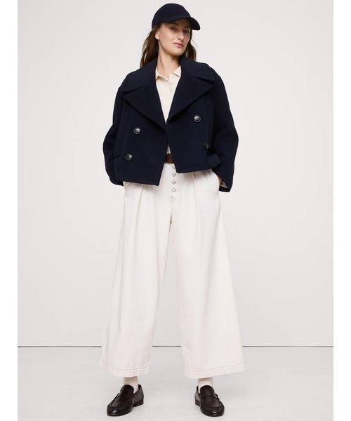 Banana Republic(バナナリパブリック)の「イタリアン メルトン ウール ブレンド カーコート(ピーコート・レディース・ネイビー・S/XS/L/M)」の4枚目の写真