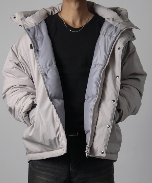 NYLAUS（ナイラス）の「【Nylaus】撥水/防風 ポリタスラン ファイバー中綿 シームレス ハーフジャケット 中綿ジャケット（ダウンジャケット/コート・メンズ・ブラック/カーキ/グレイッシュベージュ/チャコール・M/L）」の3枚目の写真