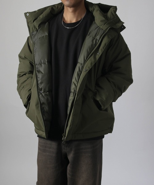 NYLAUS（ナイラス）の「【Nylaus】撥水/防風 ポリタスラン ファイバー中綿 シームレス ハーフジャケット 中綿ジャケット（ダウンジャケット/コート・メンズ・ブラック/カーキ/グレイッシュベージュ/チャコール・M/L）」の17枚目の写真