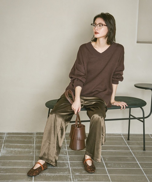 LAKOLE(ラコレ)の「サテンカーゴパンツ / 602384(カーゴパンツ・レディース・ブラック/カーキ/スモークピンク・FREE)」の13枚目の写真