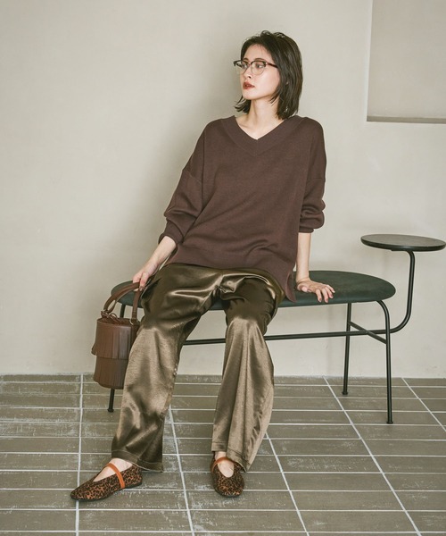 LAKOLE(ラコレ)の「サテンカーゴパンツ / 602384(カーゴパンツ・レディース・ブラック/カーキ/スモークピンク・FREE)」の11枚目の写真