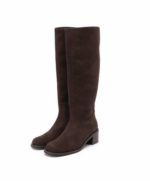 ルタロン　ロングブーツ　ベージュ 6cmスクエアロングブーツ◇（ロングブーツ）｜LE TALON（ル タロン）の