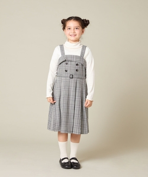 a.v.v（アーヴェヴェ）の「[130-160]配色プチハイリブニット（ニット/セーター・キッズ・ブラック/アイボリー・130/150/160/140）」の5枚目の写真